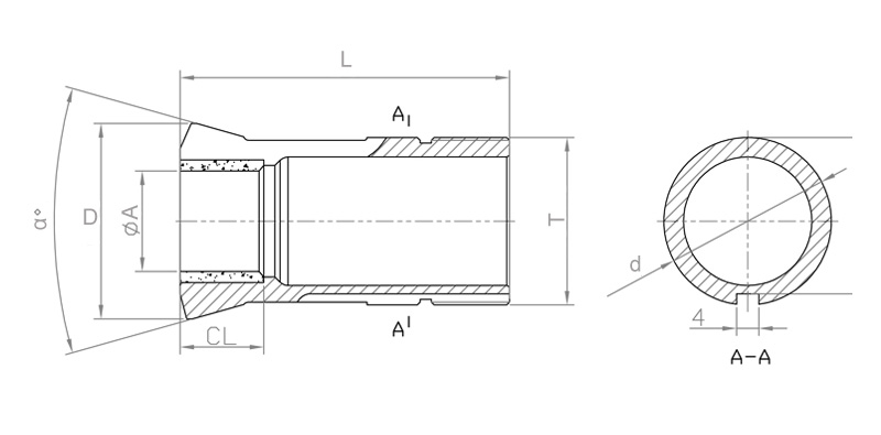 SD125R round carbide lined swiss guide bush
