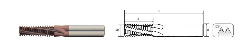 Full Teeth Metric Thread Milling Cutter